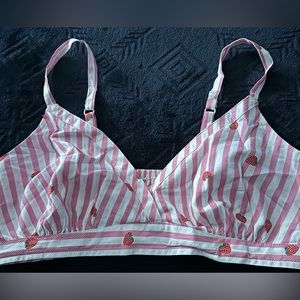 Old Navy Pink and White Strawberry Bralette top size M